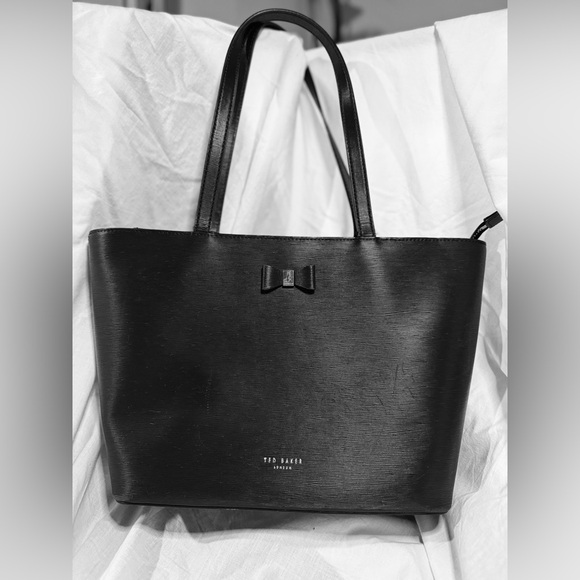 Ted Baker Black Tote with Bow Accent - Picture 1 of 9